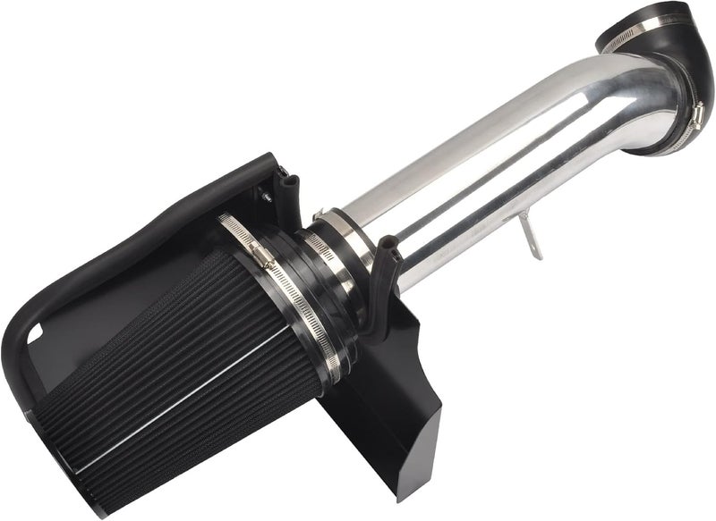 GESEXI 4" Cold Air Intake System + Heat Shield Compatible with 1999-2006 GMC/Chevy V8 4.8L/5.3L/6.0L Silverado 1500/2500/3500 (Black & Silver) - Image 1